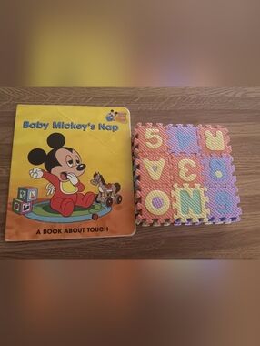 Mickey's Nap Foam Number Puzzle Mat - Yellow/Peach